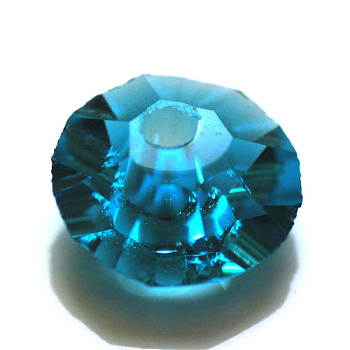Imitation Austrian Crystal Beads, Grade AAA, Faceted, Flat Round, Dodger Blue, 4.5x2.5mm, Hole: 0.7~0.9mm