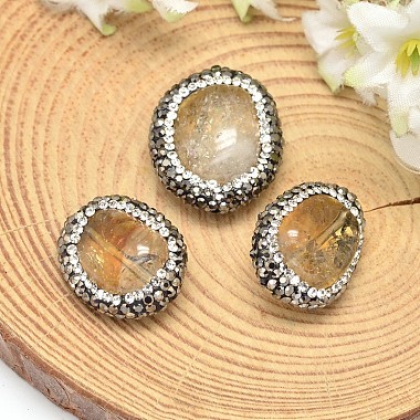 20mm Mixed Color Flat Round Citrine Beads