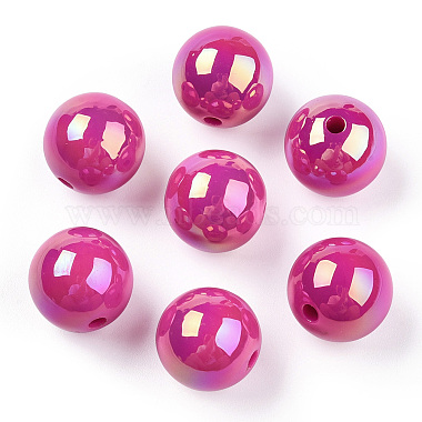 Plum Round Acrylic Beads