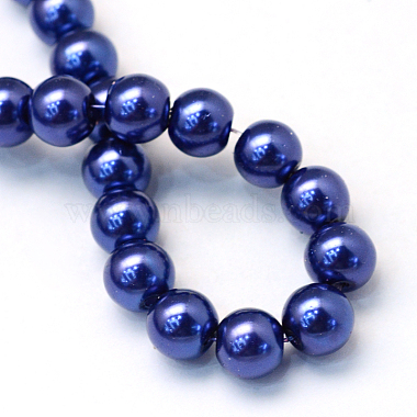 Baking Painted Pearlized Glass Pearl Round Bead Strands(X-HY-Q330-8mm-19)-4