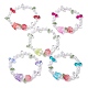 Butterfly & Flower Transparent Glass Stretch Bracelet(BJEW-JB10109)-1