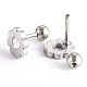201 Stainless Steel Flower Barbell Cartilage Earrings(EJEW-R147-07)-2
