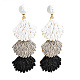 Bohemian Style Raffia Shell Shape Dangle Stud Earrings(FS-WG568BC-02)-1