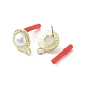 Rack Plating Golden Alloy with ABS Pearl Stud Earring Findings(EJEW-B036-03G-05)-2