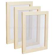 Wooden Paper Making, Papermaking Mould Frame, Screen Tools, for DIY Paper Craft, Rectangle, Blanched Almond, 181x151x12mm, Inner Diameter: 111x141mm(DIY-WH0349-121A)