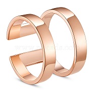 SHEGRACE 925 Sterling Silver Cuff Rings, Open Rings, Wide Band Rings, Rose Gold, Size 10, 20mm(JR154B-02)