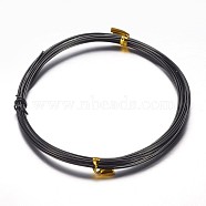 Round Aluminum Craft Wire, for Beading Jewelry Craft Making, Black, 15 Gauge, 1.5mm, 10m/roll(32.8 Feet/roll)(AW-D009-1.5mm-10m-10)