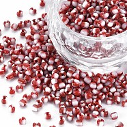 8/0 Glass Seed Beads, Opaque Colours Seep, Crimson, 3mm, hole:1mm(SEED-S006-32)