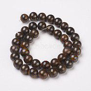 Natural Bronzite Beads Strands, Round, 8mm, Hole: 1mm, about 50pcs/strand, 15.7 inch(40cm)(X-G-D169-01-8mm)