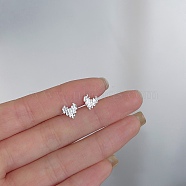 Alloy Earrings for Women, with 925 Sterling Silver Pin, Heart, 10mm(FS-WG98937-108)