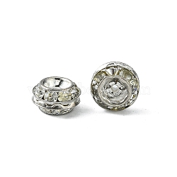 Brass Rhinestone Beads, Silver Color Plated, 9mm(RB-TAC0001-01A-S)