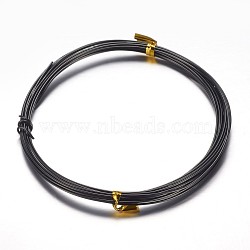 Aluminum Craft Wire, for Beading Jewelry Craft Making, Black, 15 Gauge, 1.5mm, 10m/roll(32.8 Feet/roll)(AW-D009-1.5mm-10m-10)