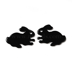 Spray Painted 201 Stainless Steel Charms, Rabbit Charm, Black, 11x16x0.5mm, Hole: 1mm(STAS-I672-12B)