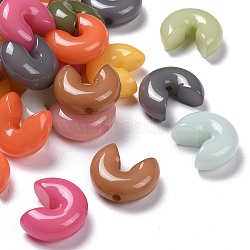 Resin Beads, Large Semicircle, Mixed Color, 21.5x25x10mm, Hole: 2.5mm(RESI-S374-17)
