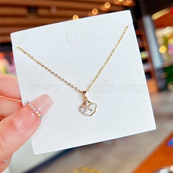 Acrylic with Rhinestone Pendant Necklaces, Stainless Steel Cable Chain Necklaces , Shell Shape,  8.27~19.69 inch(21~50cm)(FS-WG30730-70)