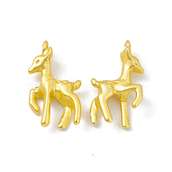 Rack Plating Alloy Pendants, Cadmium Free & Lead Free & Nickle Free, Deer Charms, Matte Gold Color, 22.5x12.5x5.5mm, Hole: 1.8mm(FIND-G045-60MG)