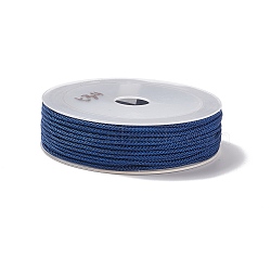 Braided Nylon Threads, Dyed, Knotting Cord, for Chinese Knotting, Crafts and Jewelry Making, Midnight Blue, 1mm, about 21.87 Yards(20m)/Roll(NWIR-E023-1mm-35)