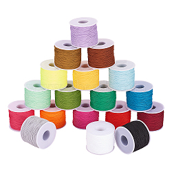 Polyester Cords, for Jewelry Making, Mixed Color, 0.4~0.5mm, about 120~130m/roll, 18colors, 1roll/color, 18rolls/set(OCOR-PH0001-38)