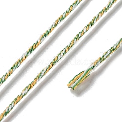 Polyester Twisted Cord, Round, for DIY Jewelry Making, Gold, 1mm, about 49.21 Yards(45m)/Roll(OCOR-G015-01A-22)