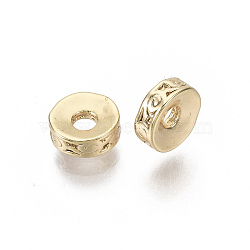 Brass Spacer Beads, Nickel Free, Flat Round, Real 18K Gold Plated, 6x2mm, Hole: 1.6mm(X-KK-N231-94-NF)