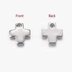 201 Stainless Steel Stamping Blank Tag Tiny Cross Charms, 6x5x0.9mm, Hole: 1mm(STAS-Q072)