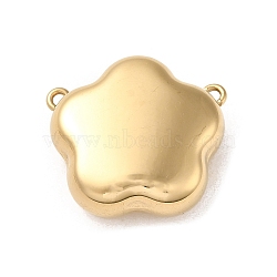 304 Stainless Steel Pendants, Flower Charm, Real 14K Gold Plated, 19x20x7.5mm, Hole: 1mm(STAS-L022-258G)