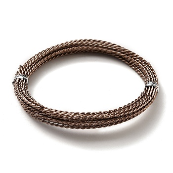 Aluminum Wire, Twisted Round, Camel, 1.6mm, about 16.40 Feet(5m)/Roll