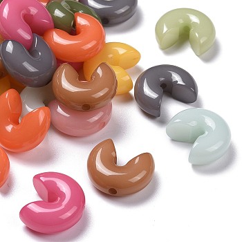 Resin Beads, Large Semicircle, Mixed Color, 21.5x25x10mm, Hole: 2.5mm
