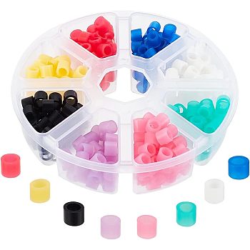 Rubber Code Rings, Instrument Disinfection Identification Marker Ring, for Hospital Dental Clinic, Column, Mixed Color, 6x5mm, Hole: 4mm, 40pcs/color, 8 colors, 320pcs/box