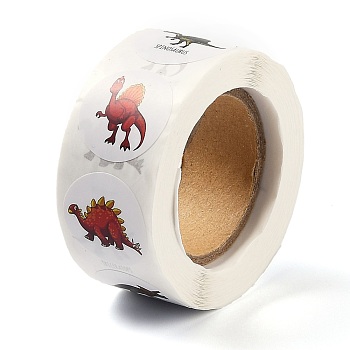 Self Adhesive Paper Stickers, Colorful Roll Sticker Labels, Gift Tag Stickers, Dinosaur Pattern, 2.5cm, about 500pcs/roll