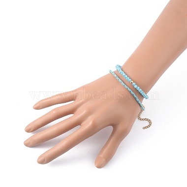 Glass Stretch Beaded Bracelets & Cotton Braided Cord Bracelet Sets(BJEW-JB05401-02)-4