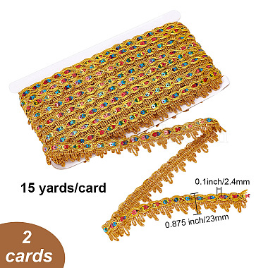 15 Yards Filigree Corrugated Lace Ribbon(OCOR-WH0077-81)-2