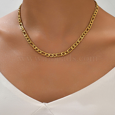 Stainless Steel Figaro Chain Necklace for Women(XQ5434)-3