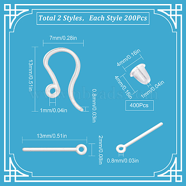 200 crochets de boucles d'oreilles en plastique(KY-SC0001-73)-2
