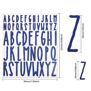12 Sheets 12 Styles PVC Alphabet Mailbox Decorative Stickers(STIC-GL0001-04)-2