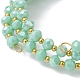 bracelet de style wrap perlé rondelle de verre(BJEW-JB09965-04)-4