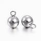 201 Stainless Steel Round Ball Charms(STAS-H376-33)-2