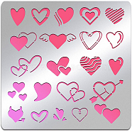 Stainless Steel Cutting Dies Stencils, for DIY Scrapbooking/Photo Album, Decorative Embossing DIY Paper Card, Matte Stainless Steel Color, Heart Pattern, 156x156mm(DIY-WH0279-090)