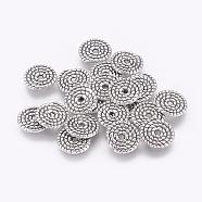 Tibetan Style Spacer Beads, Lead Free & Cadmium Free, Disc, Antique Silver, 10x1.2mm, Hole: 2mm(TIBEB-6098-AS-LF)