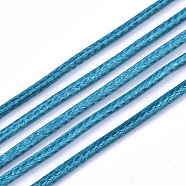 Waxed Polyester Cords, for Jewelry Making, Deep Sky Blue, 2mm, about 10m/roll(X-YC-Q006-2.0mm-05)