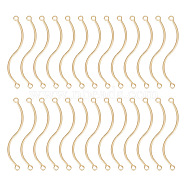 30Pcs Brass Connector Charms, Warp Shaped Links, Real 18K Gold Plated, 34.5x5.5x1mm, Hole: 1.5mm(KK-GO0001-27)