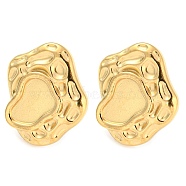 304 Stainless Steel Stud Earring Findings, Polygon Earring Settings, Real 18K Gold Plated, 19x15.5mm, Tray: 9x6.5mm(X-EJEW-I290-15G)