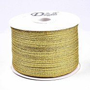 Glitter Metallic Ribbon, Sparkle Ribbon, with Silver and Golden Metallic Cords, Valentine's Day Gifts Boxes Packages, Gold, 1/4 inch(5mm), about 300yards/roll(274.32m/roll)(SRIB-T008-07)