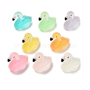 Resin Flamingo Shape Figurines, for Home Desktop Decoration, Mixed Color, 28x16x30mm(RESI-B027-08)