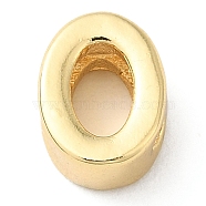 Rack Plating Brass Slide Charms, Cadmium Free & Lead Free, Real 18K Gold Plated, Letter, Letter O, 7.5x6x3.5mm, Hole: 1.4mm(KK-M254-15G-O)