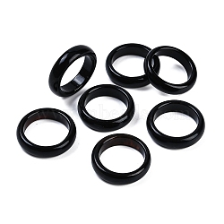 Dyed & Heated Natural Agate Finger Rings for Women, Black, 5.5mm, Inner Diameter: 17~17.5mm(RJEW-Z075-02J)