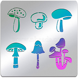 Stainless Steel Cutting Dies Stencils, for DIY Scrapbooking/Photo Album, Decorative Embossing DIY Paper Card, Stainless Steel Color, Mushroom Pattern, 15.6x15.6cm(DIY-WH0279-034)