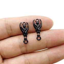 Alloy Connector Charms, Halloween Bat Links, Black, 21x9mm(PW-WG8B30A-02)