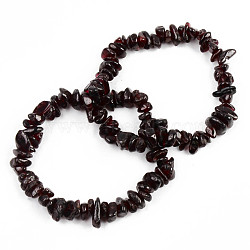 Unisex Chip Natural Quartz Crystal Beaded Stretch Bracelets, Dyed & Heated, Imitation Garnet, Inner Diameter: 1-3/4~2 inch(4.5~5cm)(BJEW-S143-32-1)