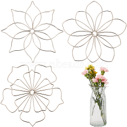 3Pcs 3 Style 201 Stainless Steel Flower Arrangement Insert Lids, Stainless Steel Color, 126x125~130x2mm, 1pc/style(FIND-GF0006-39)